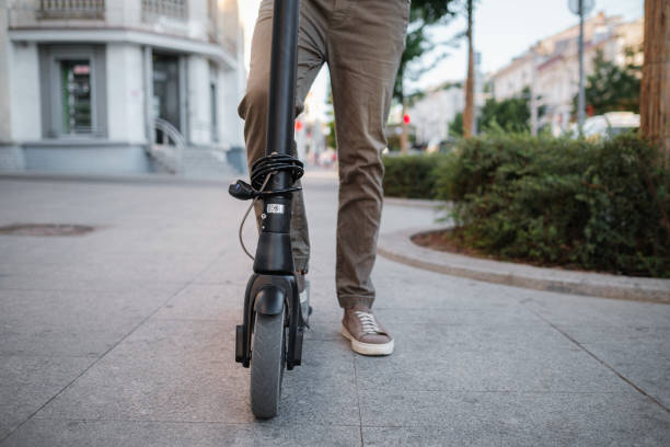 Give your electric scooter a push with one of your leg