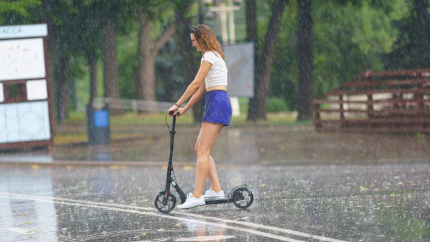  Electric scooter ride in Heavy Rainfall